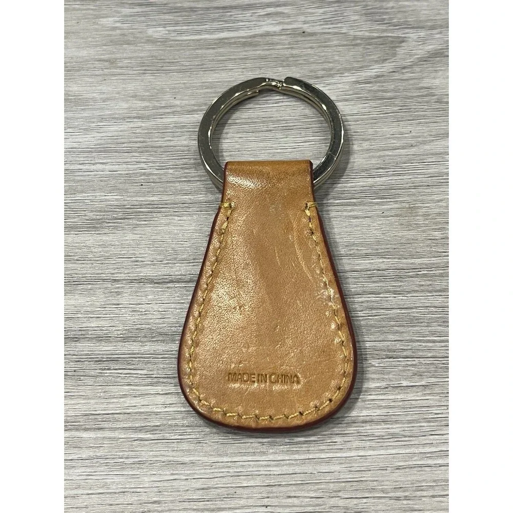 Dooney & Bourke Vachetta Tan Leather Duck Logo Key Fob